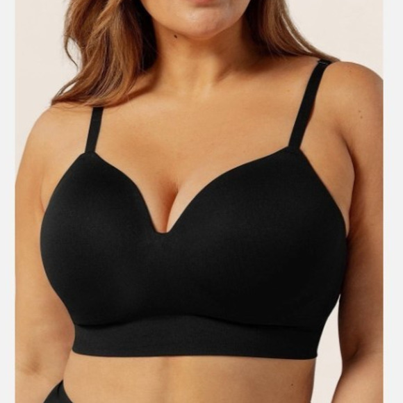 TRUEKIND 10210 Supportive Comfort Wireless Shaping Bra Black Womens Large NWT - Picture 2 of 8